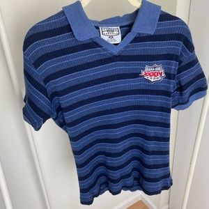 Vintage Super Bowl XXXIV 2000 Knit V-Neck Polo Shirt | Size Medium